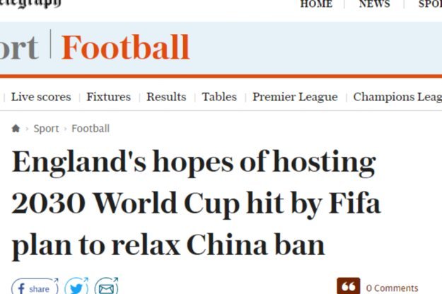FIFA：中国区世界杯版权谈判保密进行中